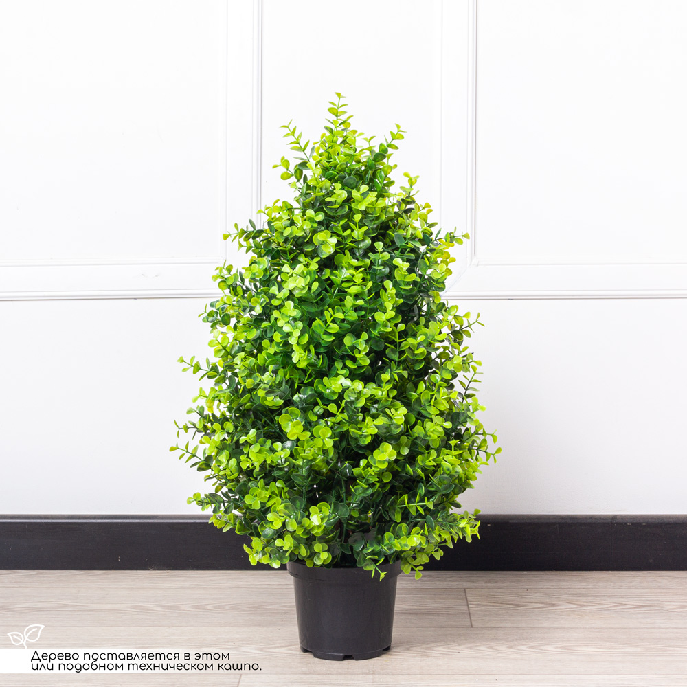 СК065/228 Самшит конус эвкалипт Элит искусственный в кашпо, h65см_6