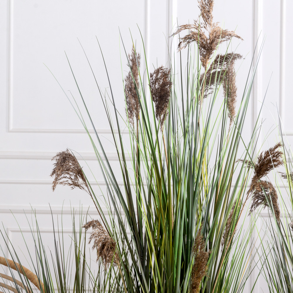 ВМ85(з)(Пр)(F) Композиция искусственная Трава Осока с камышом h120-150см на вставке 115х24х10см_2