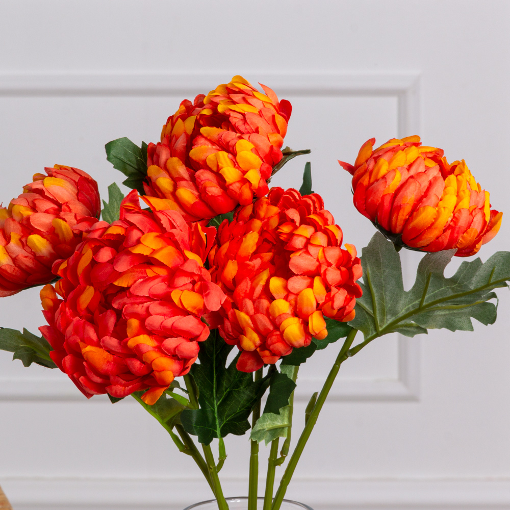 7141А/0443-19/18Р Хризантема искусственная 1 голова d11см, h47см, оранжевая_1