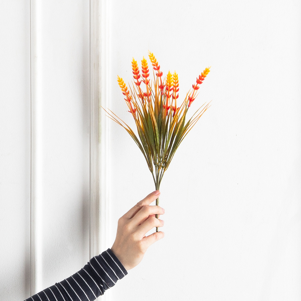 7141/0382-4/18(F) Трава искусственная с 7 колосками h35см, оранжевый_5