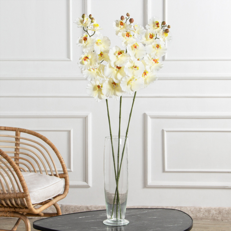 7141А/0287-0343/23(F) Орхидея искусственная h95см 9голов(латекс) белая_1