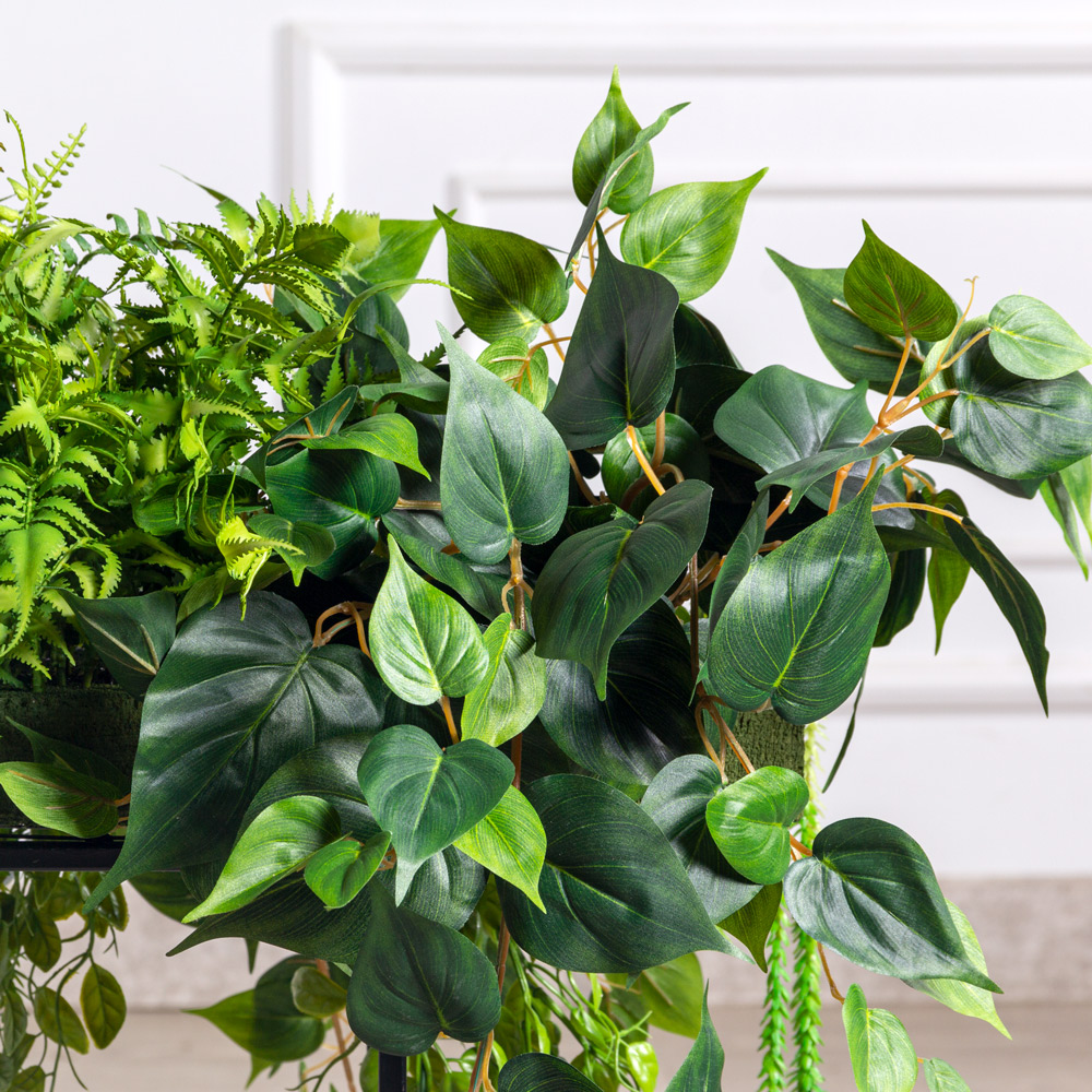 ВМ15/4(з)(F) Папоротники искусственные со сциндапсусом на вставке 50х15х5см_3