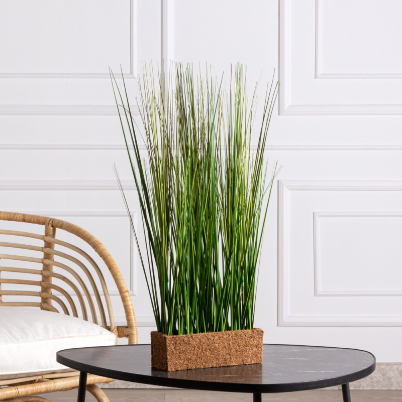ТД007 Трава Осока искусственная в кокосовом боксе 25х8х8см (эконом)