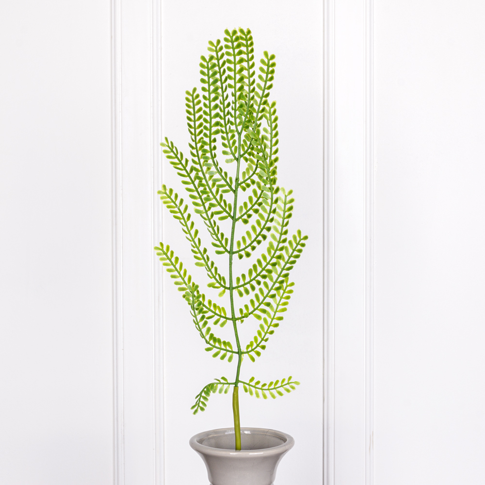 7143А/0443-03/9 Ветка папоротника искусственная h60см, зеленая (пластик)_1
