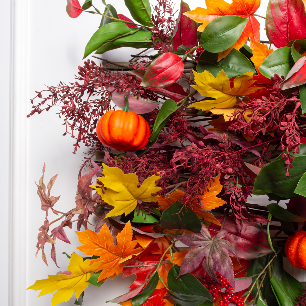 Л82-3(Пр)(F) Лиана  осенняя с кленом и тыквой  L100см_7