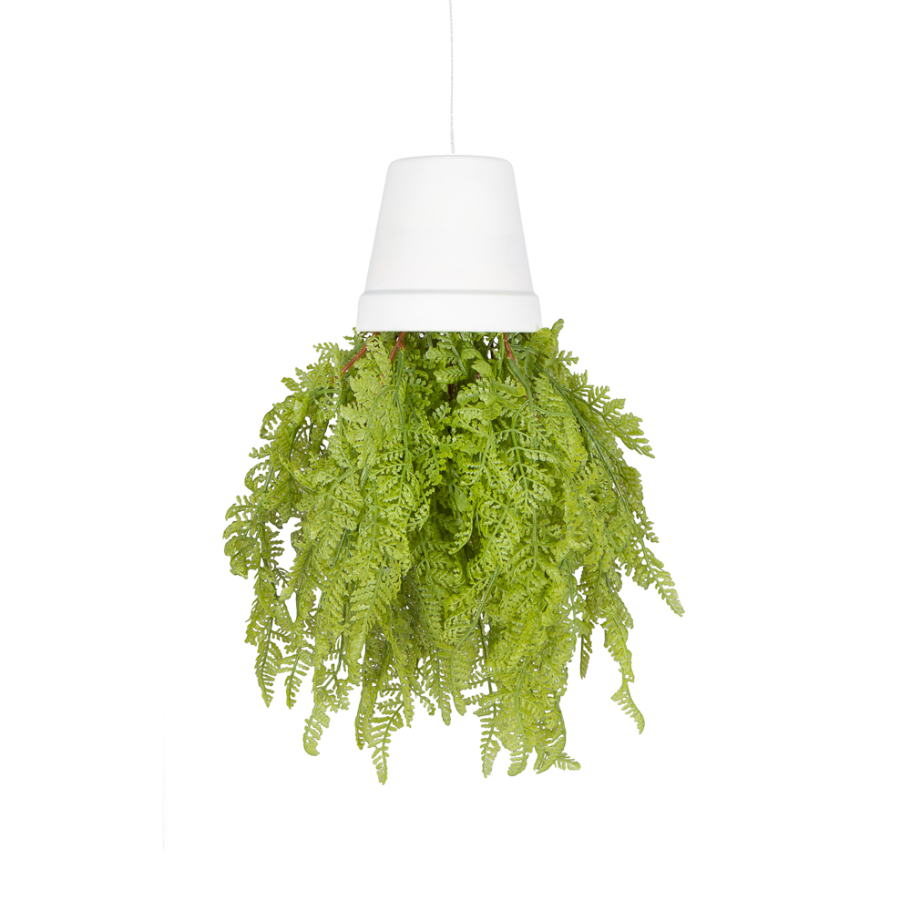 СП08-1 Sky Planter Даваллия(папоротник) h28см(силикон)  в кашпо d11см