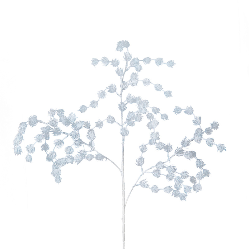 7143/0047-7/10 Ветка Ежики искусственная, голубая, h 95 см (50+45)
