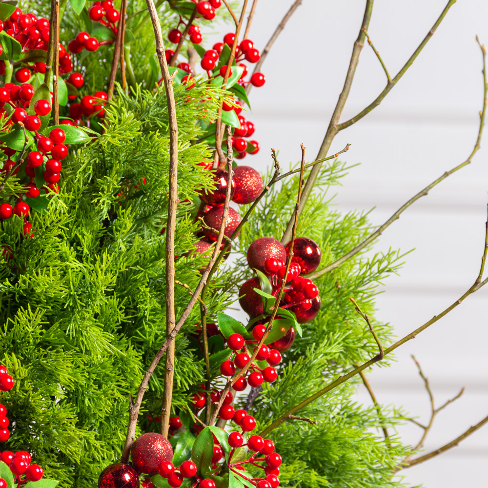 ДЛ148-1(з)(F) Декор входной группы хвойный L120см на прутьях в кашпо_2