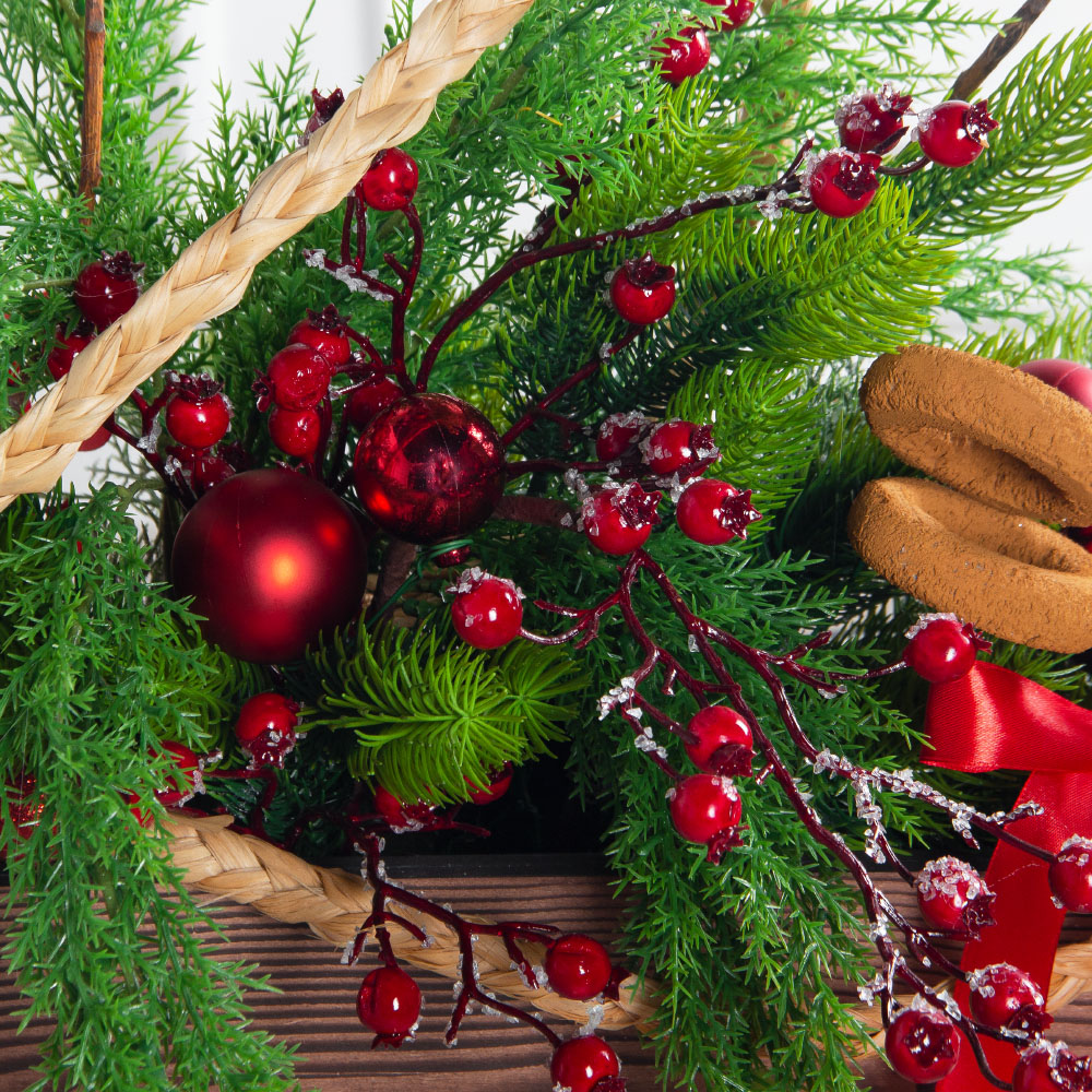 К560(Пр)(F) Композиция искусственная НГ в русском стиле, на основании_6