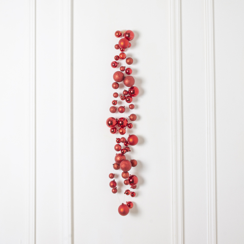 Л90 Гирлянда искусственная из новогодних шаров L100см, красная