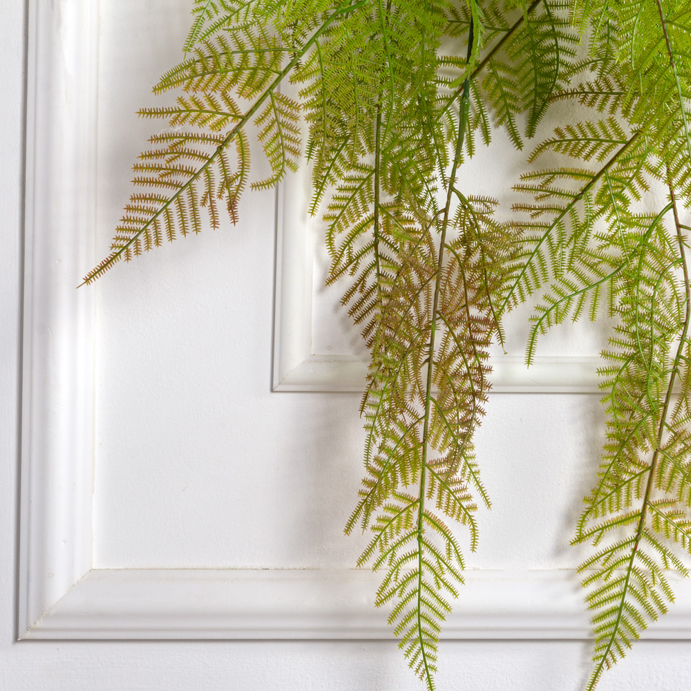 7143А/9152-14(F) Папоротник Щитовник  искусственный ампельный 8 частей h90см, зелено-бордовый_1