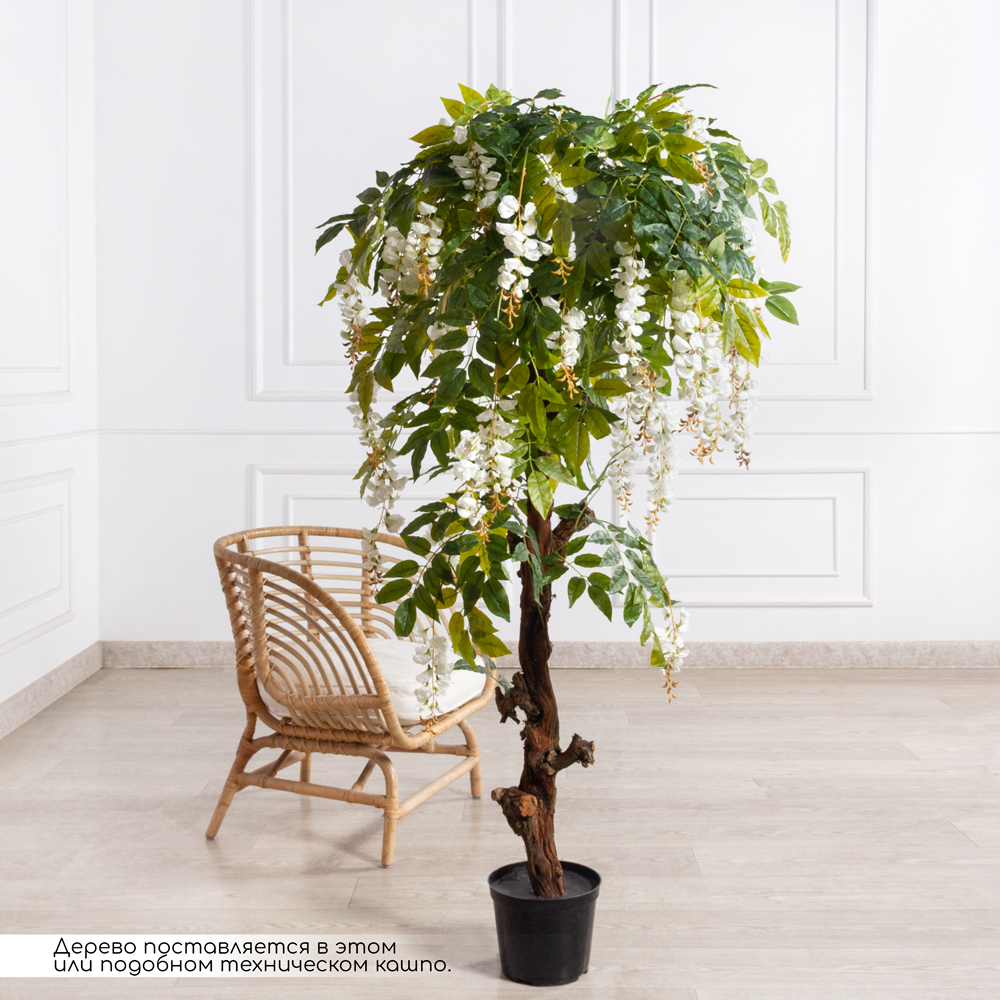 160/ОС/424-1(F) Глициния(вистерия) искусственная h160см (латекс), белая_1