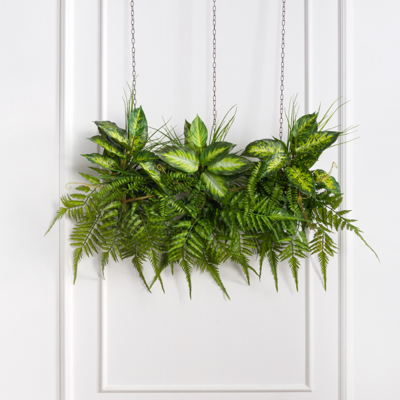 Л125(F) Лиана искусственная Зелень микс с калатеей L100см_3