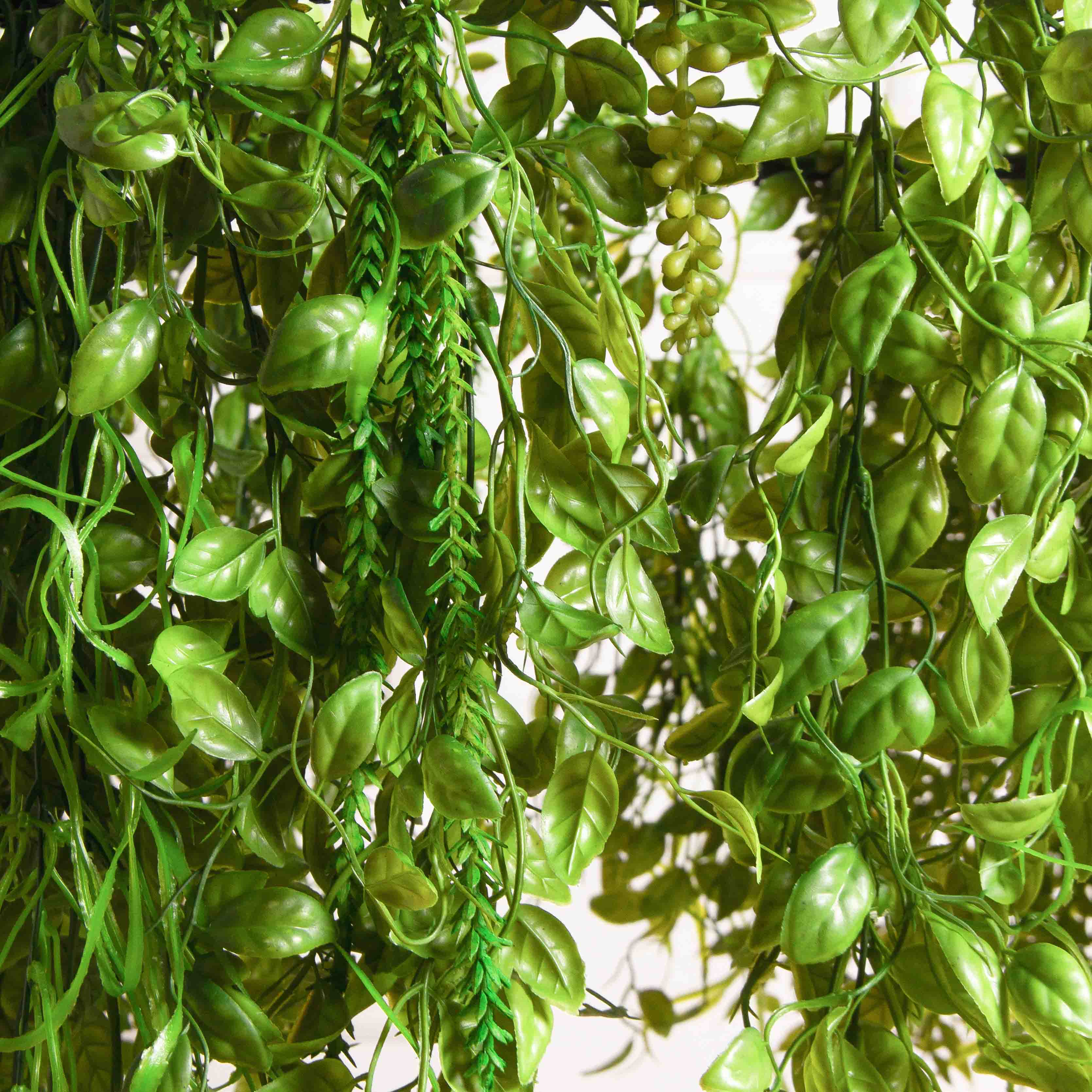 КЗ/40(з)(F) Композиция искусственная подвесная Микс ампельных растений d60см, свес 40см_6