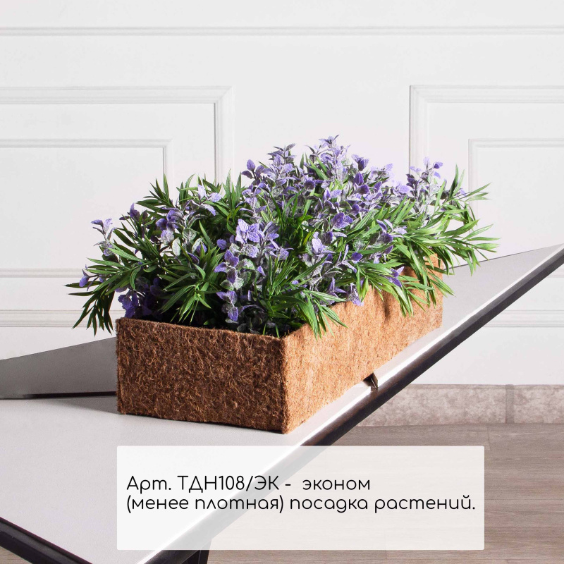 ТДН108ЭК(Пр)(F) Композиция искусственная с погонатерумом в кокосовом боксе 50х20х10см_1