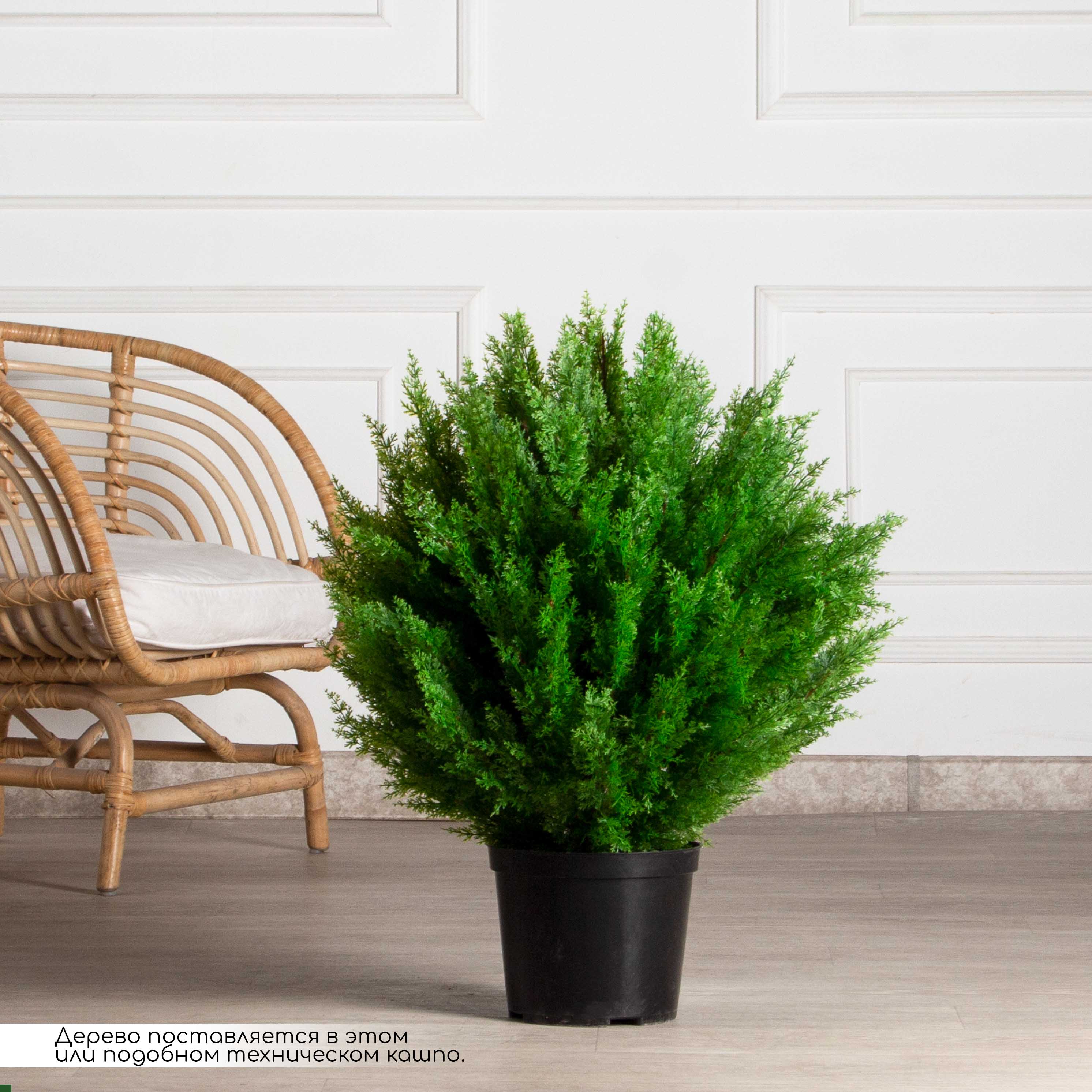 Т060/201(з)(F) Туя-шар искусственный Элеганс h70см, d60см в кашпо_2