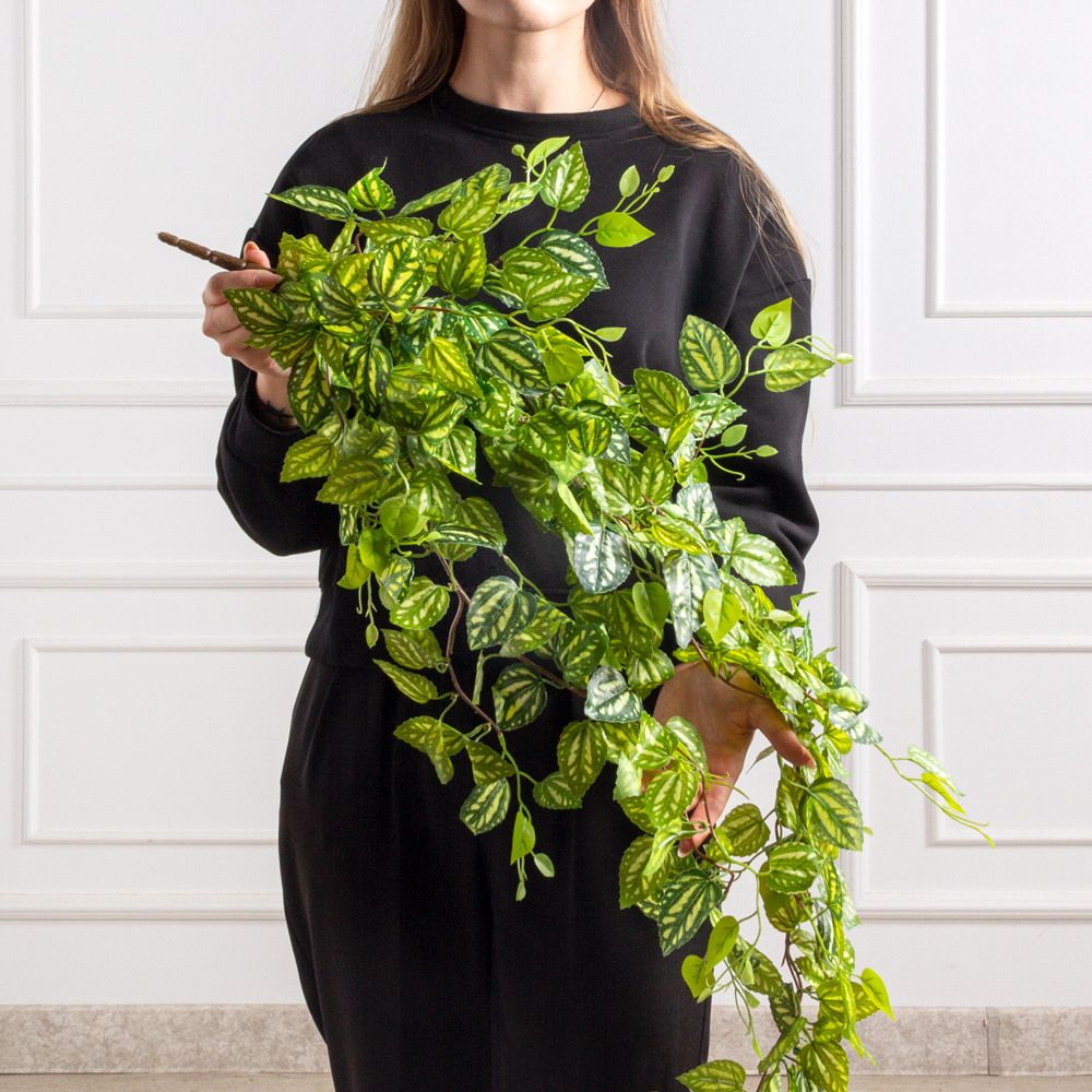 7143А/9116-02(F) Плющ традесканция  искусственный ампельный 12 частей, h120см, пестрый_2