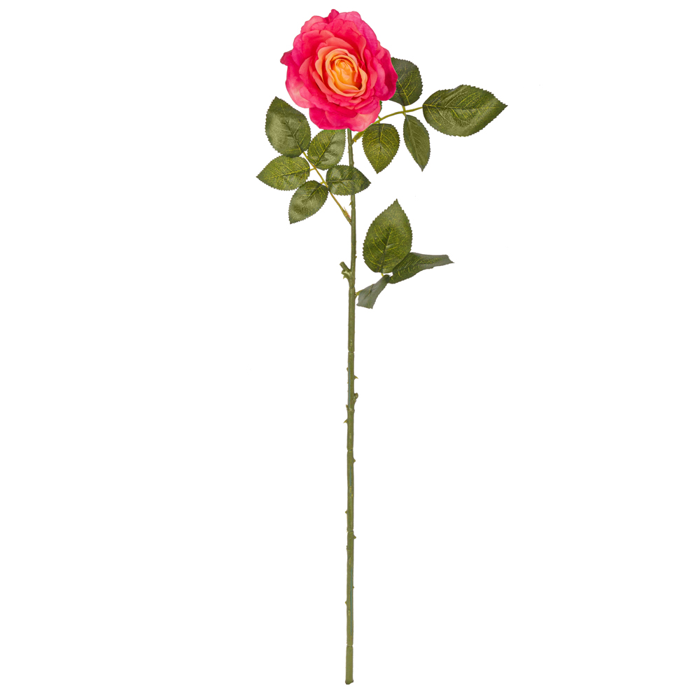 7141/9139-9/15Р Роза искусственная 1 голова, h65см, малинов._1