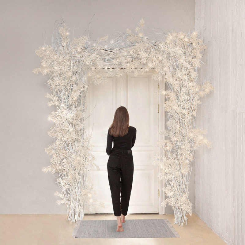 Л85 Лиана искусственная зимняя с белым розмарином L100см_26