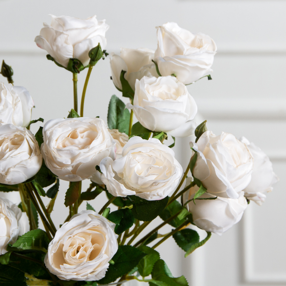 7141А/9122-0350/4(F) Роза кустовая искусственная h55см 7голов,кремовая_4