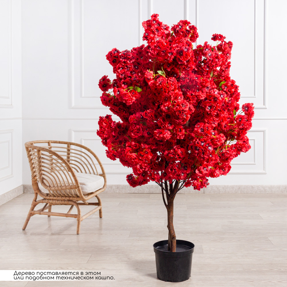 150/РН/614(з)(F) Сакура искусственная h150см, красная_1