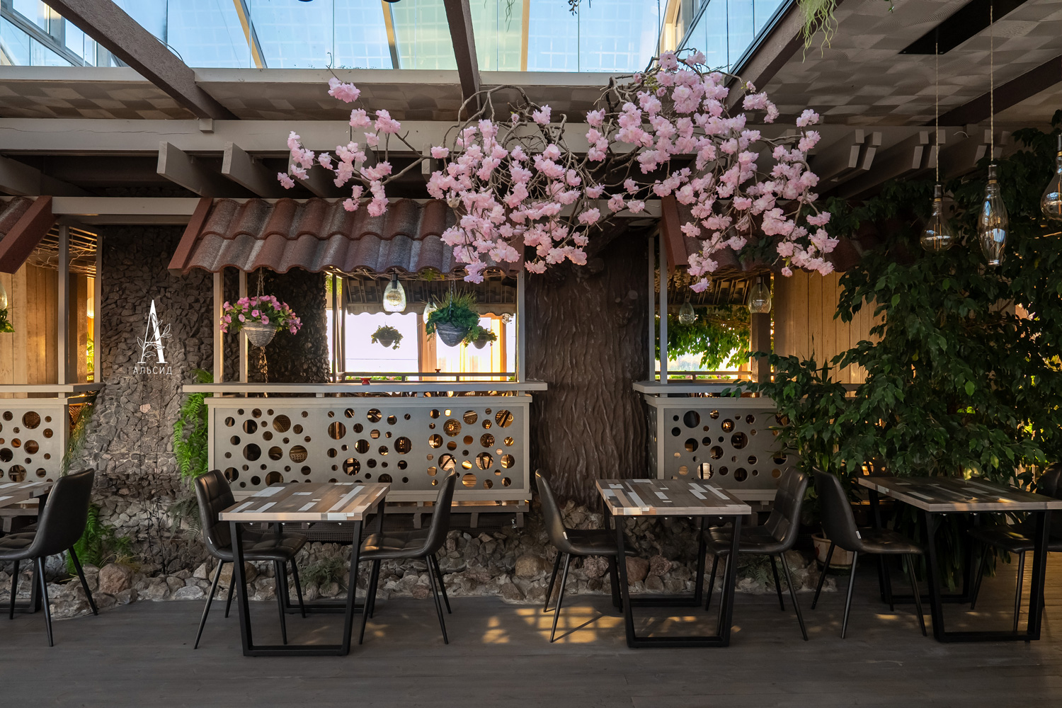 7141А/9149-01/1(F) Ветка сакуры искусственная h105, розовая_2