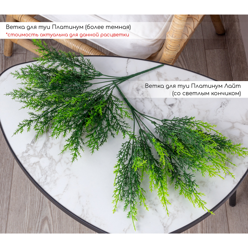 Т060/467 Туя искусственная конус Платинум д/улицы h60см_6