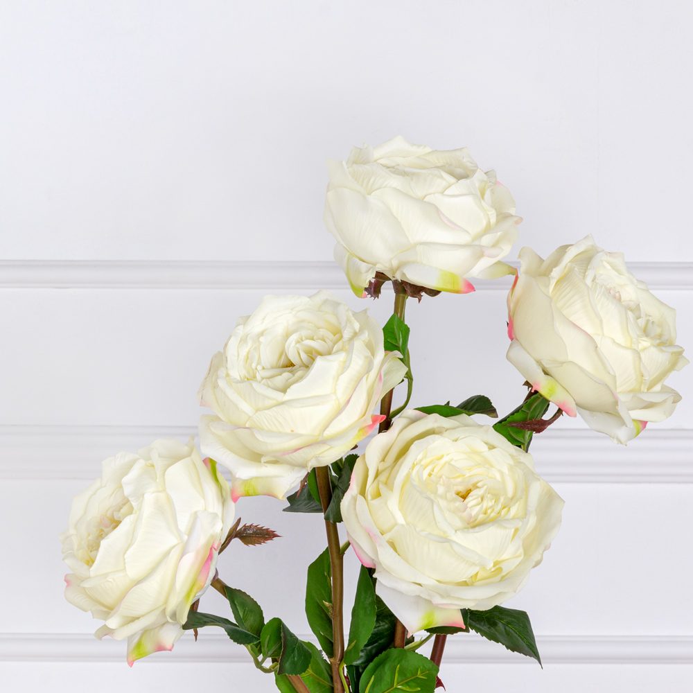 7141А/9120-25/23Р Роза искусственная 1 голова d13,5см, h67см, белая_1