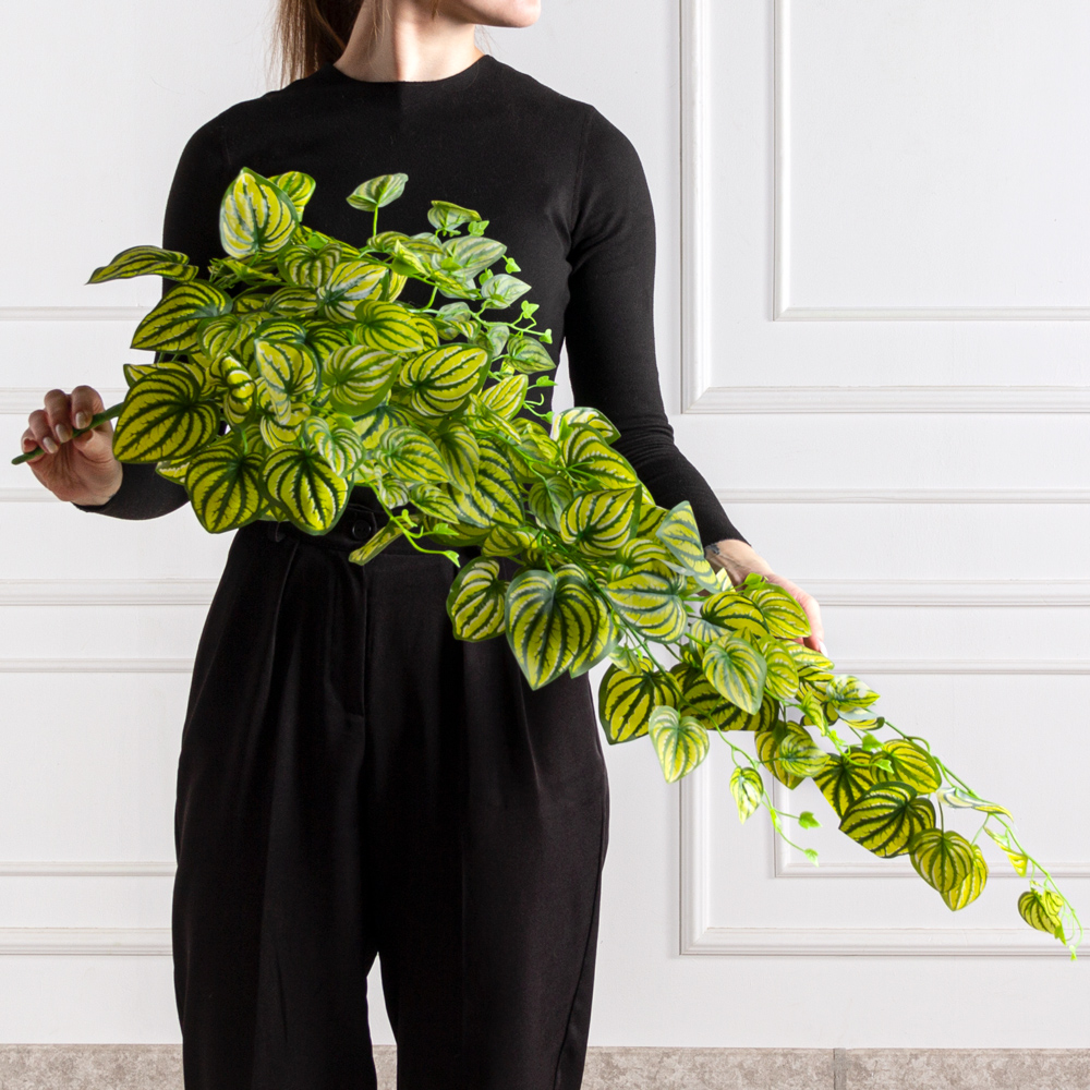 7144А/0016-351(F) Плющ традесканция искусственный 9 частей h100см (латекст) пестрый_2