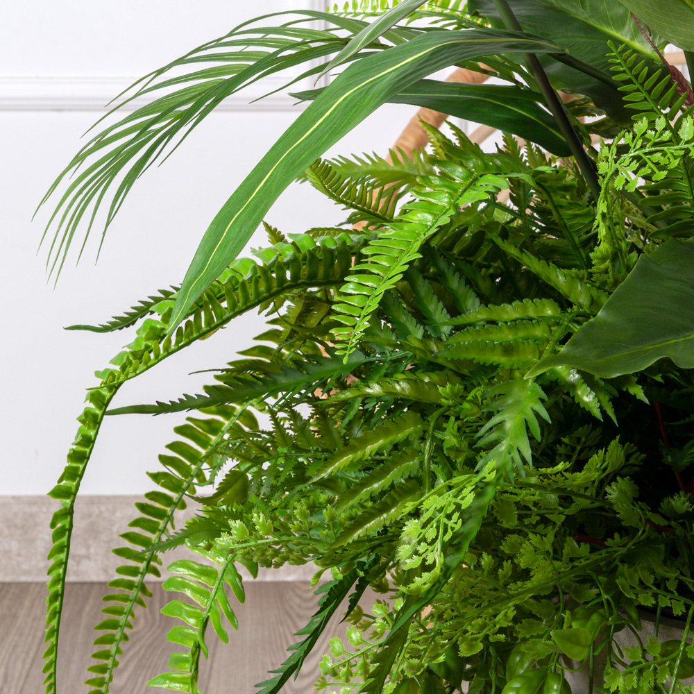 К327-28(з)(Пр) Композиция искусственная Тропический микс со стрелицией с заливкой в кашпо  _1