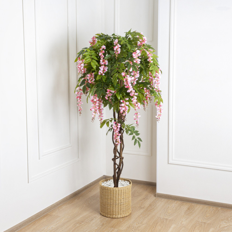 180/ПК/424-3 Глициния (вистерия) искусственная (латекс) h180см, розовая_4