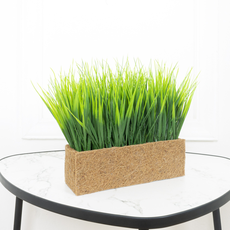 ТД0512(Promo) Трава искусственная короткая h17см в кокосовом боксе 25*8*8