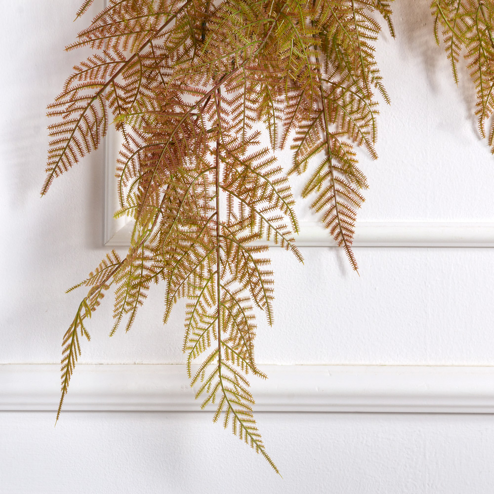 7143А/9152-14/1(F) Папоротник Щитовник  искусственный ампельный 8 частей h90см, бордовый_1