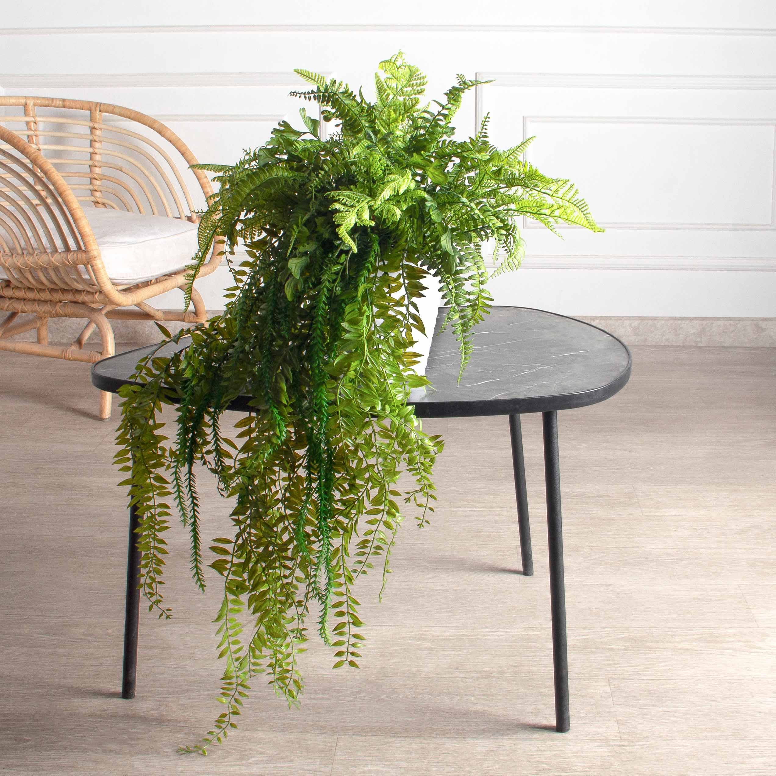 КЗ/02(F) Композиция искусственная Папоротники h32см в кашпо (силикон)_2