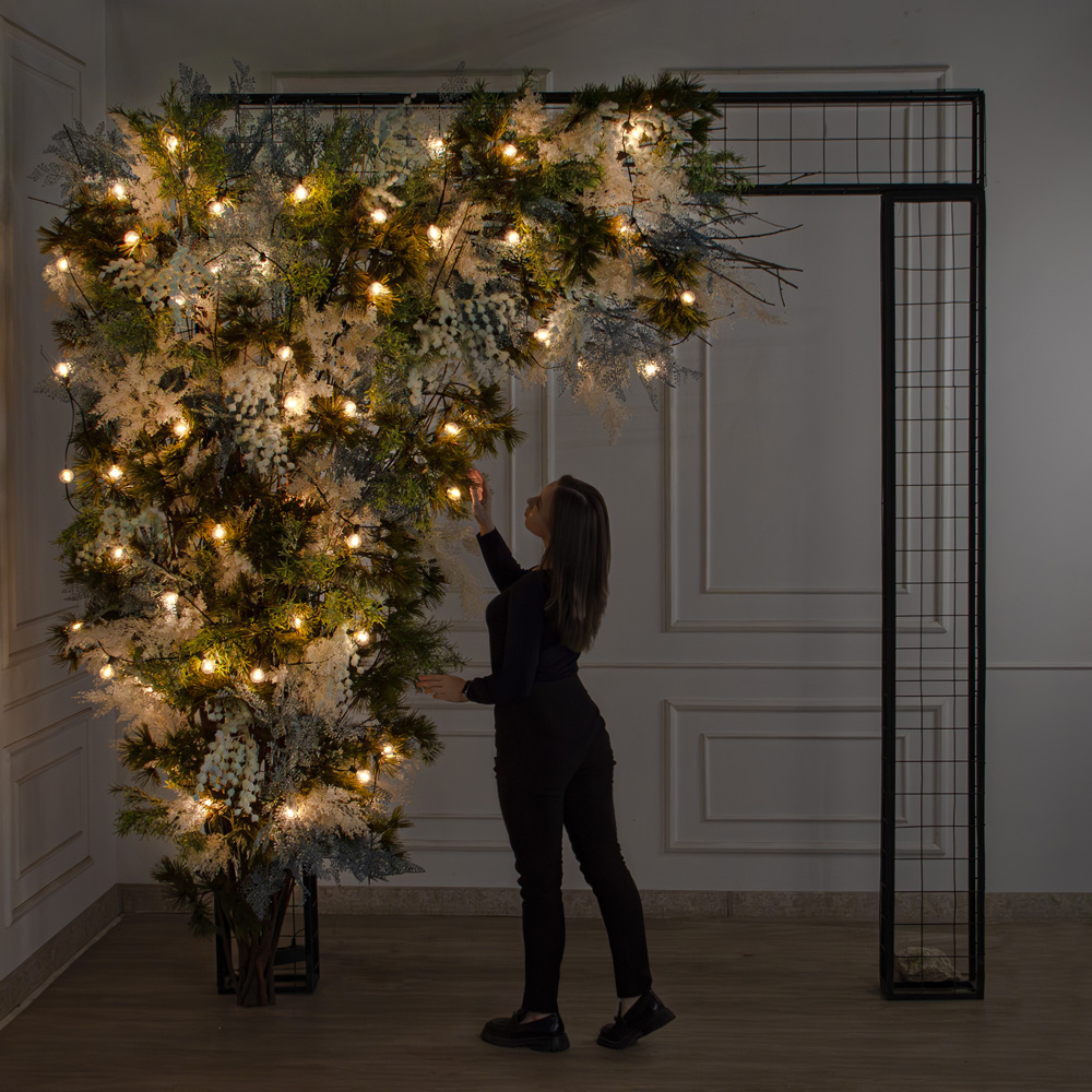 ДЛ187/СВ04(Пр)(Fix)(F)Декор вход.группы h290см н/прутьях, прист.с ретро-гирляндой,бело-синий_3