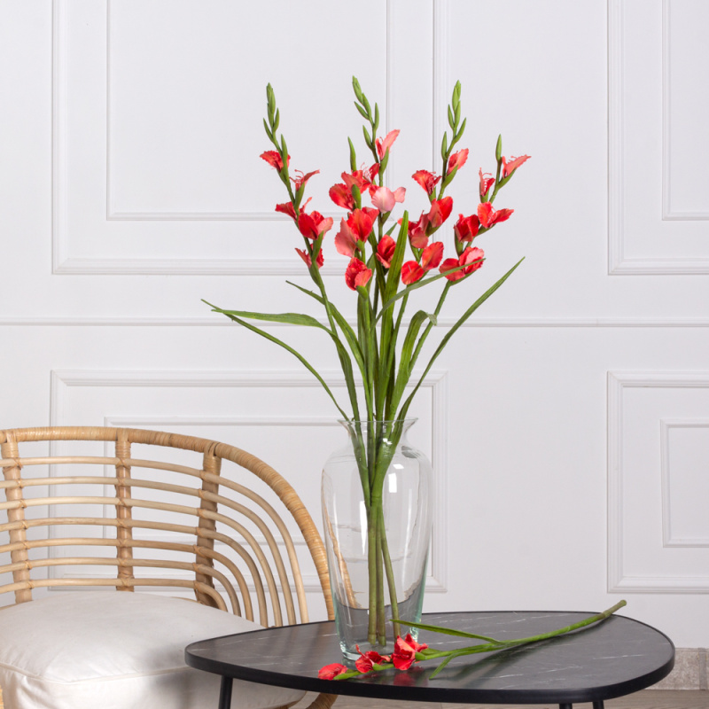 7141А/9120-26/2Р Гладиолус искусственный h85см, красный