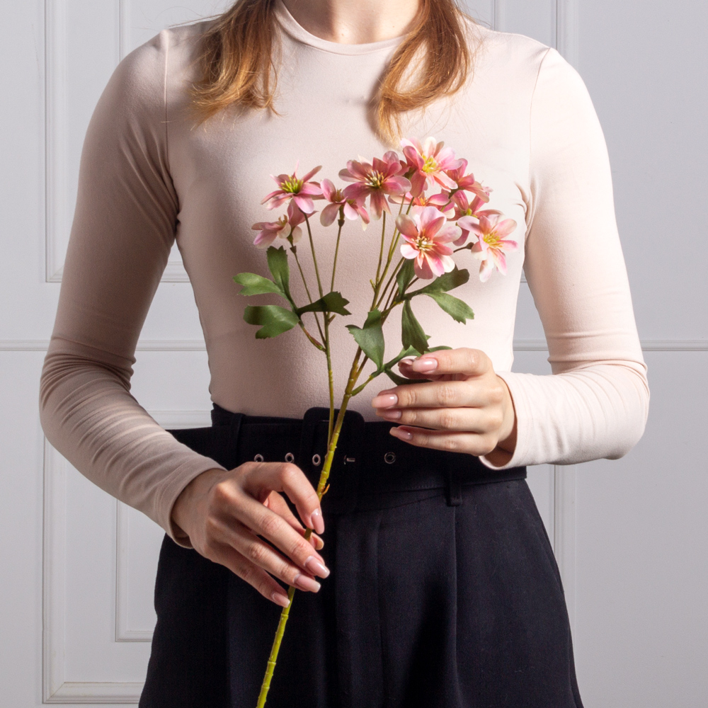 7141А/0443-23/1(F) Хризантема искусственная кустовая h56см, розовая_3