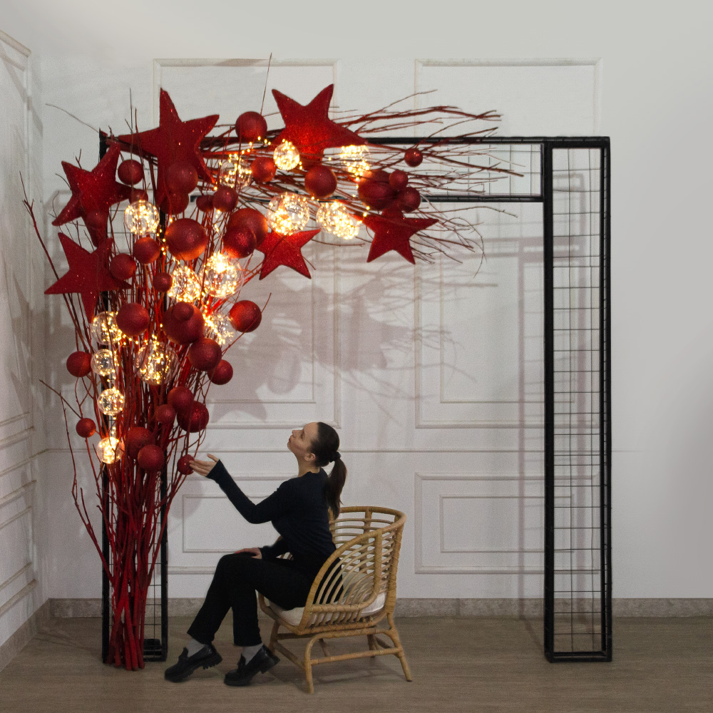 ДЛ186(Пр)(Fix)(F)Декор вход.группы h290см н/прутьях, прист.с красными звездами_3