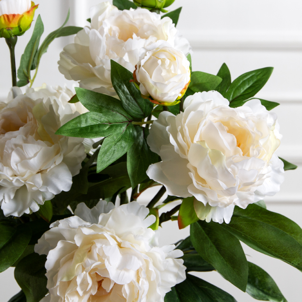 7141А/9122-0346/4(F) Пион искусственный h77см 2головы 1бутон,кремовый_3