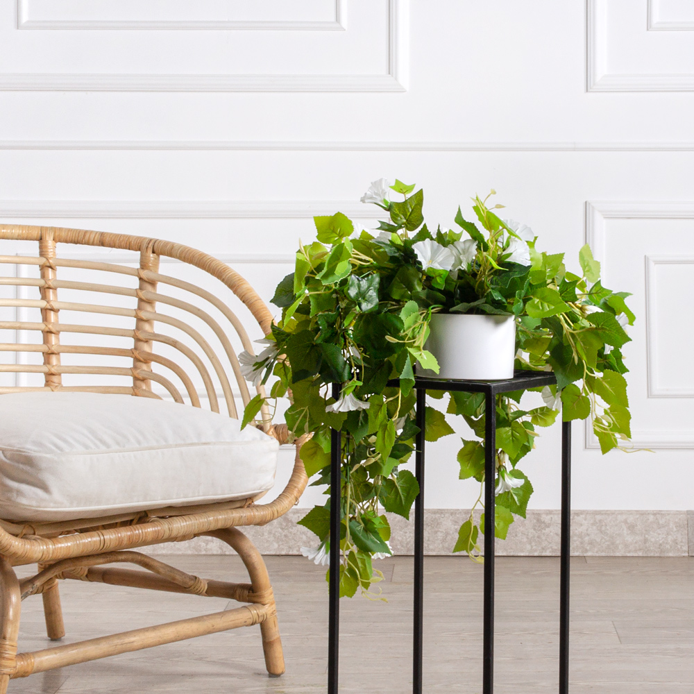 К450-2(з) Композиция искусственная цветочная с петунией белой в кашпо d12см_2