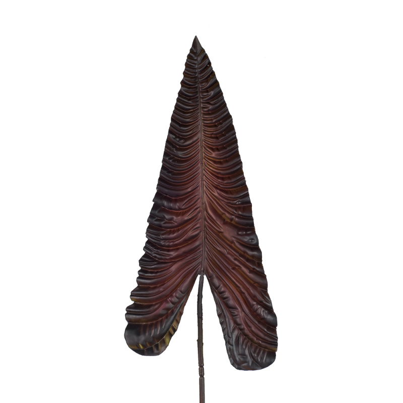 7143/0030-13/11 Лист Каладиума искусственный, бордовый, гигант h 107 см (67+43)