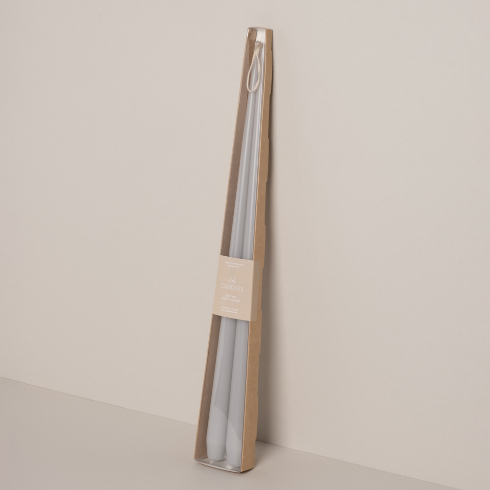 СК42-2(Fix)(F) Свеча коническая 42см Оттенок №2 (светло-серый) 2шт/уп_1