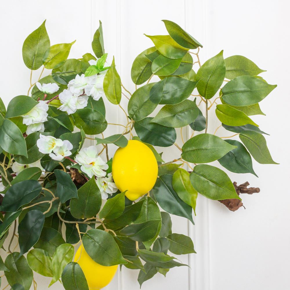 Л/ОС/07(з.) Лимон цветущий искусственный на оригинальном стволе L100см_2