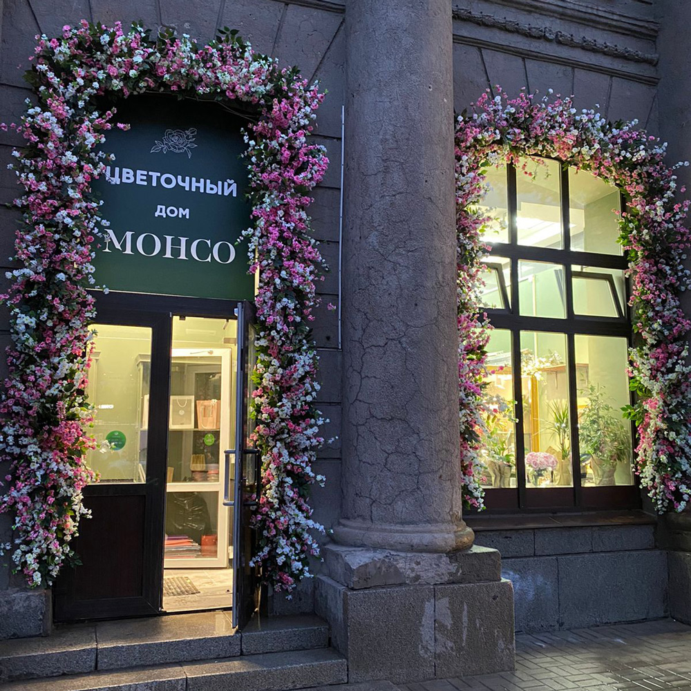 Л71-2/3(з.) Лиана искусственная с сакурой L100см, роз, бел._3