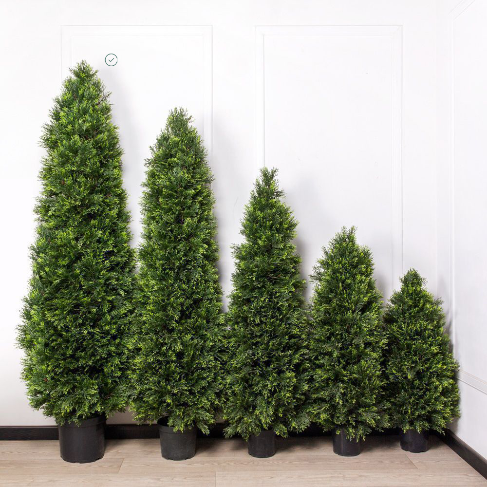 Т210/1466 Туя искусственная конус Люкс д/улицы h210см (искусственный ствол)_4