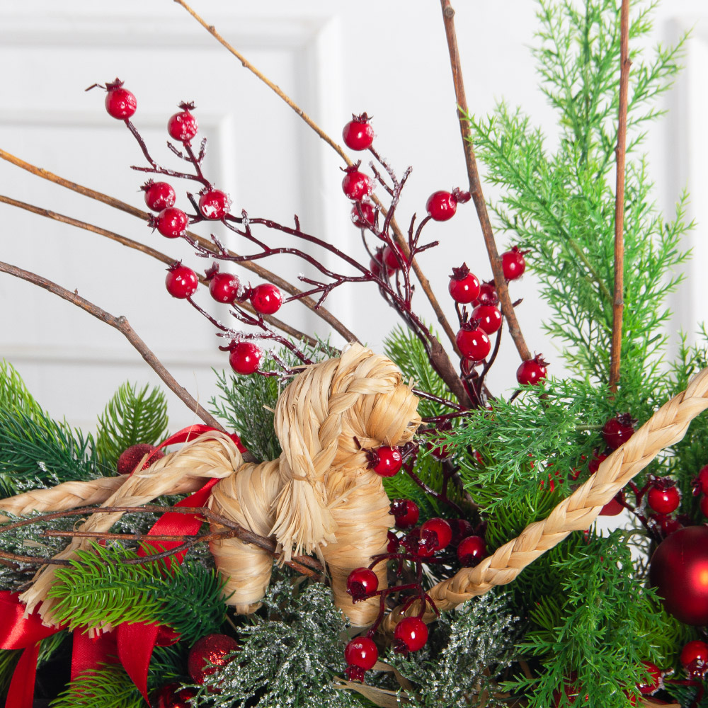 К560(Пр)(F) Композиция искусственная НГ в русском стиле, на основании_5