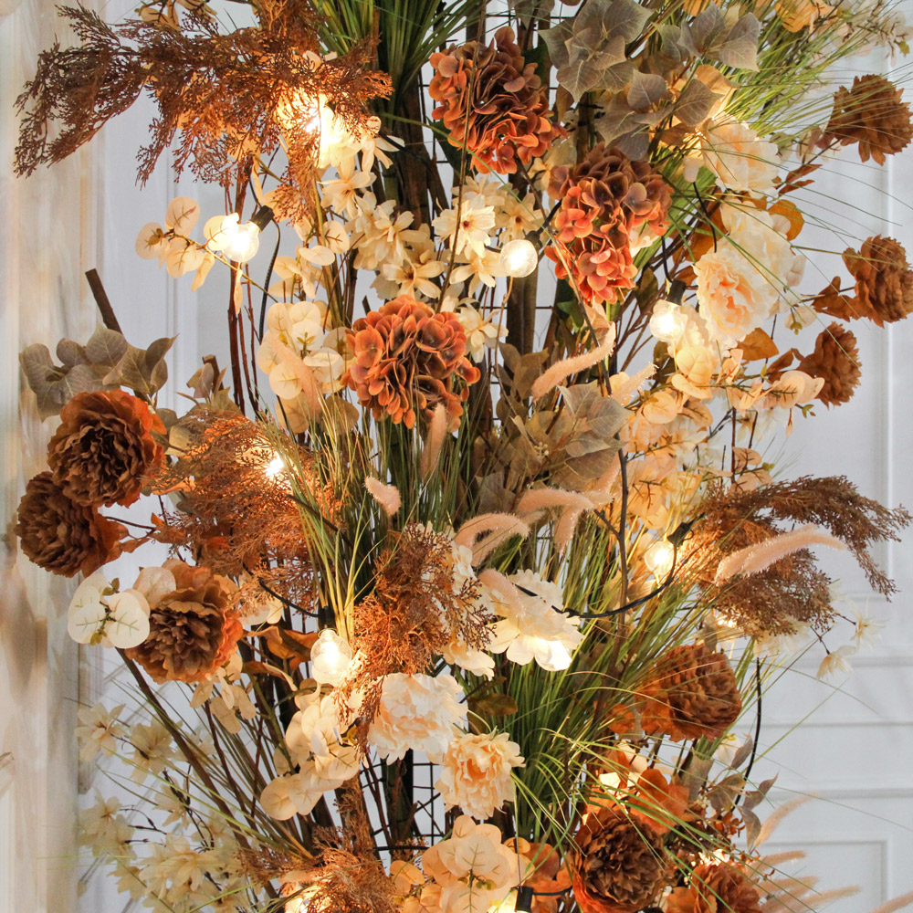 ДЛ/СВ04/170(Пр)(Fix)(F)Декор входн.груп. h300см н/прутьях,пристенный c ретро-гирляндой,беж-террак._3