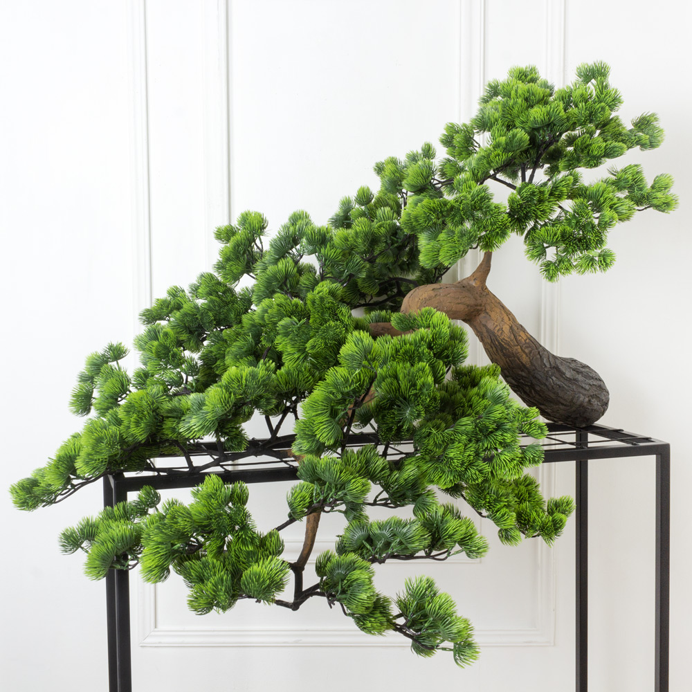 110/ДС/30(з) Ветка сосны бонсай искусственная L110см (ширина 85см)_4