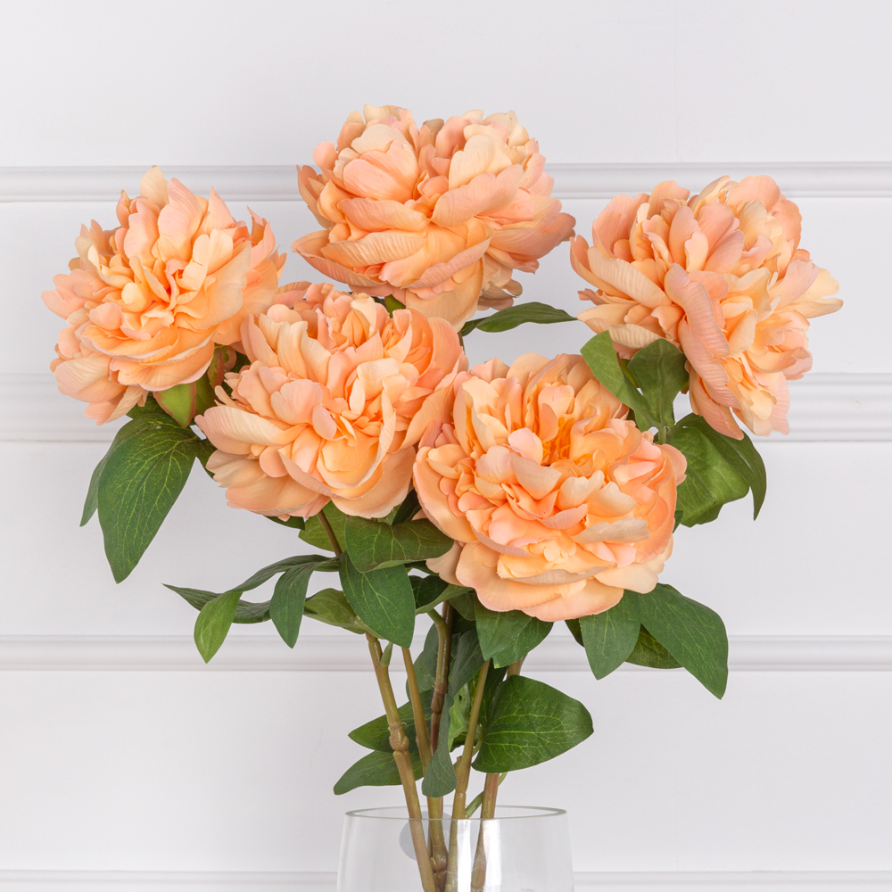 7141А/9120-22/13Р Пион искусственный 1 голова d13см, h64см, персик_1