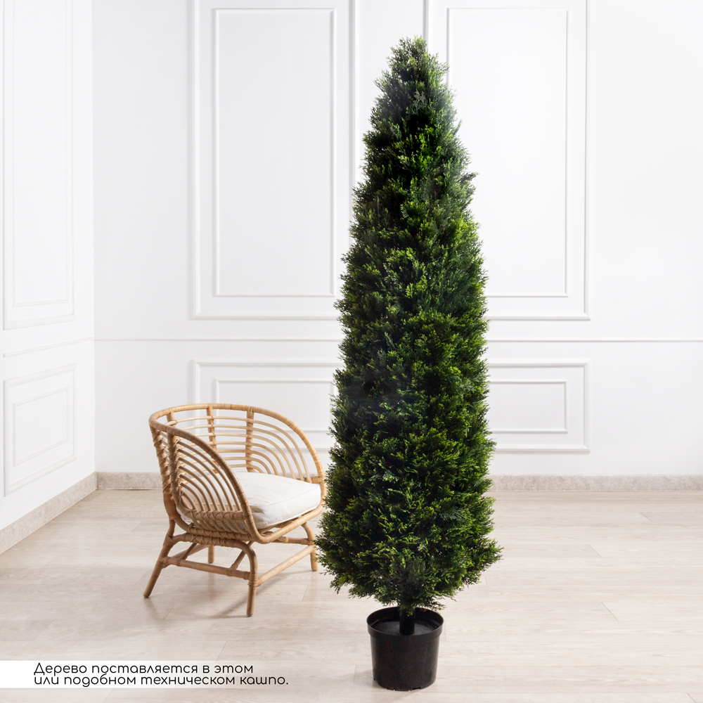 Т210/1466(F) Туя искусственная конус Люкс д/улицы h210см (искусственный ствол)_1